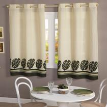 Cortina Cozinha Tecido Linhão Estampada 2,20 x 1,40 Costela De Adão