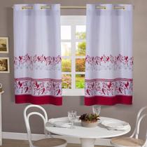 Cortina Cozinha Tecido Linhão Estampada 2,20 x 1,40 Janela