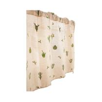 Cortina Curta Bordada Com Cactos Para Sala De Estar E Quarto, Divisória De Janela, Design Fresco Cortina Curta Bordada Com Cactos Para Sala De Estar E Quarto, Divisória De Janela, Design Fresco