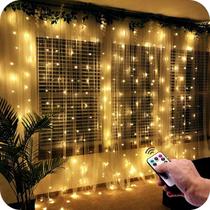 Cortina de 300 leds cascata com controle efeitos - pisca e animações - para decoração de natal eventos e casamentos - Decoração Natal 300 Leds