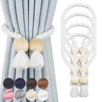 Cortina de algodão magnético Nieffeiy, tecido à mão, pacote com 4 Cortina de algodão magnético Nieffeiy, tecido à mão, pacote com 4