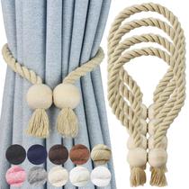 Cortina de algodão magnético Nieffeiy, tecido à mão, pacote com 4 Cortina de algodão magnético Nieffeiy, tecido à mão, pacote com 4