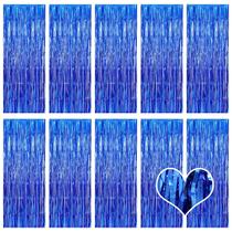 Cortina de alumínio azul Backdrop Ohiyoo, pacote com 10 unidades, 100x250 cm