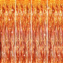 Cortina de alumínio laranja Backdrop GOER 98x250 cm, pacote com 4 Cortina de alumínio laranja Backdrop GOER 98x250 cm, pacote com 4