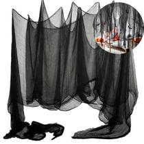 Cortina de Aranhas Artificial Decoração Enfeite Halloween Preta