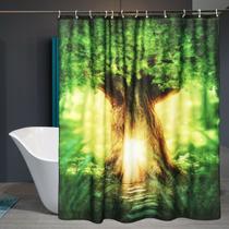 Cortina de árvore moderna para banheiro impermeável cortina de chuveiro W
