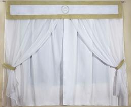 Cortina de Bando com Voil - Realeza Caqui Cortina de Bando com Voil - Realeza Caqui