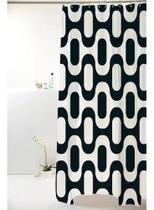 Cortina De Banheiro Box Poliéster 198cmx180cm Ipanema Cor Preto E Branco Cortina De Banheiro Box Poliéster 198cmx180cm Ipanema Cor Preto E Branco