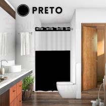 Cortina de Banheiro com Visor Transparente em PVC Cortina de Box Banheiro Antimofo Preta Branca Cinz Cortina de Banheiro com Visor Transparente em PVC Cortina de Box Banheiro Antimofo Preta Branca Cinz