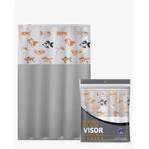 Cortina de Box Banheiro Carpas Com Visor 1,35 x 2m R620T Cortina de Box Banheiro Carpas Com Visor 1,35 x 2m R620T