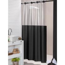 Cortina de Box Banheiro Com Gancho Antimofo Lavável Resistente Proteção Banho Impermeável Vidro - Vida Pratika