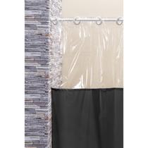 Cortina de Box Banheiro Com Gancho Preta Tecido PVC Proteção Higiene Privacidade Banho Versátil - Vida Pratika