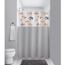 Cortina de Box Banheiro Com Visor Carpas 1,35 x 2m R620T