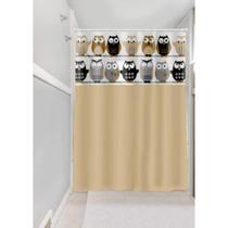 Cortina de Box Banheiro Com Visor Corujinhas 1,35 x 2m R620H Cortina de Box Banheiro Com Visor Corujinhas 1,35 x 2m R620H