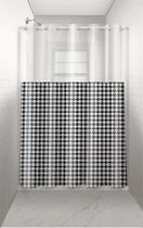 Cortina De Box Banheiro Vinil Estampado Com Ilhós 1,35m X 2m - Plast Leo