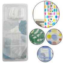 Cortina de box de plastico estampas sortidas com 6 ganchos 180x140cm