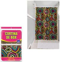 Cortina de box de plastico pe estampas sortidas 178x135cm plastleo