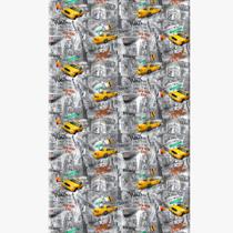 Cortina de Box Estampada NY em PVC 1,38x1,98m com 6 Ganchos Antimofo, Antiácaro e Fácil de Instalar Cortina de Box Estampada NY em PVC 1,38x1,98m com 6 Ganchos Antimofo, Antiácaro e Fácil de Instalar