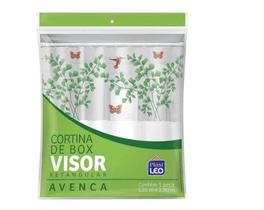Cortina De Box Vinil Estampado Avenca C/ Ganchos 1,35m X 2m - Plast Leo