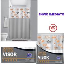 Cortina de box vinil visor retangular estampada - carpas 620-t - PLAST LEO