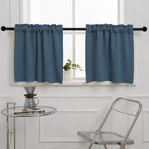 Cortina de café Pickluc Stone Blue 24 para meia janela 30x60cm
