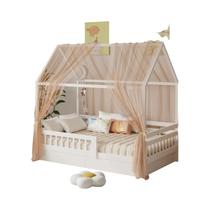 Cortina De Cama Para Crianças Em Tecido Muslin, Cortina De Cama De 1/2 Peça Para Decoração De Quarto