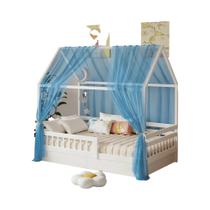 Cortina De Cama Para Crianças Em Tecido Muslin, Cortina De Cama De 1/2 Peça Para Decoração De Quarto