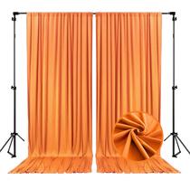 Cortina de cetim laranja ZEBMOON 152x213 cm 2 painéis