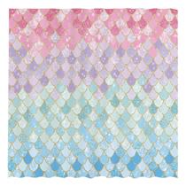 Cortina de chuveiro Allenjoy Mermaid Scales 180x180cm poliéster