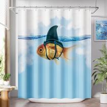 Cortina de chuveiro Amazer Bath Blue Cloth Funny Fish 180x180cm Cortina de chuveiro Amazer Bath Blue Cloth Funny Fish 180x180cm