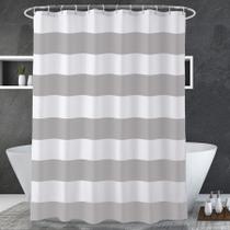 Cortina de chuveiro Amazer Bath em tecido cinza/branco 180x180cm Cortina de chuveiro Amazer Bath em tecido cinza/branco 180x180cm