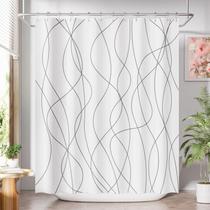 Cortina de chuveiro Amazer Bath Rustic Abstract Black 180x180cm Cortina de chuveiro Amazer Bath Rustic Abstract Black 180x180cm
