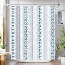 Cortina de chuveiro AmazerBath Boho Azul Marinho e Branco 180x180cm Cortina de chuveiro AmazerBath Boho Azul Marinho e Branco 180x180cm