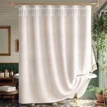 Cortina de chuveiro AmazerBath Boho Farmhouse Beige 180x180cm Cortina de chuveiro AmazerBath Boho Farmhouse Beige 180x180cm