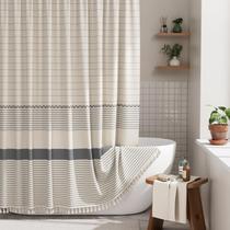 Cortina de chuveiro AmazerBath Boho Grey com borlas 180x180cm