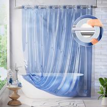 Cortina de chuveiro AmazerBath No Hook 3 em 1 Luxury Clear Blue Cortina de chuveiro AmazerBath No Hook 3 em 1 Luxury Clear Blue