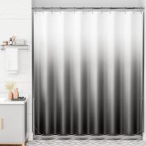 Cortina de chuveiro AmazerBath Ombre Black Cloth 180x180cm com ganchos Cortina de chuveiro AmazerBath Ombre Black Cloth 180x180cm com ganchos