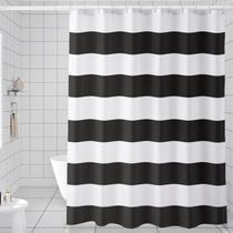 Cortina de chuveiro AmazerBath Pano preto e branco 180x180cm Cortina de chuveiro AmazerBath Pano preto e branco 180x180cm