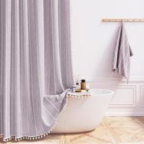 Cortina de chuveiro BTTN Boho Farmhouse Linen Rustic Lavender 72x72 Cortina de chuveiro BTTN Boho Farmhouse Linen Rustic Lavender 72x72