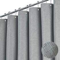 Cortina de chuveiro BTTN em tecido cinza 230GSM, linho texturizado 180x180cm Cortina de chuveiro BTTN em tecido cinza 230GSM, linho texturizado 180x180cm