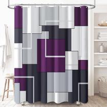 Cortina de chuveiro BTTN em tecido roxo com ganchos de plástico 180x180cm Cortina de chuveiro BTTN em tecido roxo com ganchos de plástico 180x180cm