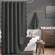 Cortina de chuveiro BTTN Extra Long 180x210 cm de linho texturizada Cortina de chuveiro BTTN Extra Long 180x210 cm de linho texturizada