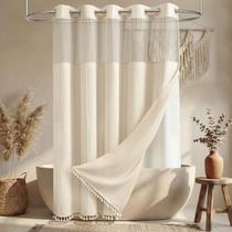 Cortina de chuveiro BTTN Extra Long 72x99cm, impermeável, linho, bege Cortina de chuveiro BTTN Extra Long 72x99cm, impermeável, linho, bege