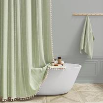 Cortina de chuveiro BTTN Sage Green Farmhouse Linen 180x180cm Cortina de chuveiro BTTN Sage Green Farmhouse Linen 180x180cm