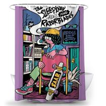 Cortina de chuveiro com tema anime poliéster impermeável 180x180cm Cortina de chuveiro com tema anime poliéster impermeável 180x180cm