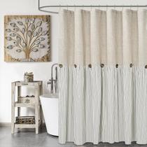 Cortina de chuveiro DOSLY IDÉES Farmhouse Bege/Cinza 180x180cm Cortina de chuveiro DOSLY IDÉES Farmhouse Bege/Cinza 180x180cm
