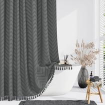 Cortina de chuveiro Dynamene Boho Farmhouse Charcoal Grey 180x180cm Cortina de chuveiro Dynamene Boho Farmhouse Charcoal Grey 180x180cm