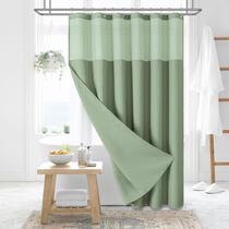 Cortina de chuveiro Dynamene Extra Long, tecido waffle de 213 x 183 cm