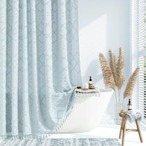 Cortina de chuveiro Dynamene Fog Blue Tecido 180x180cm impermeável Cortina de chuveiro Dynamene Fog Blue Tecido 180x180cm impermeável