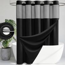 Cortina de chuveiro Dynamene Hook Free Extra Long 72x87cm preta Cortina de chuveiro Dynamene Hook Free Extra Long 72x87cm preta